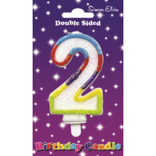 Simon Elvin Coloured Numeral 2 Candle