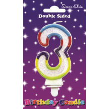 Simon Elvin Coloured Numeral 3 Candle