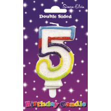 Simon Elvin Coloured Numeral 5 Candle