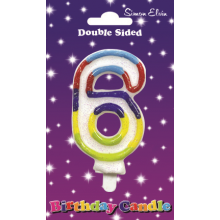 Simon Elvin Coloured Numeral 6 Candle
