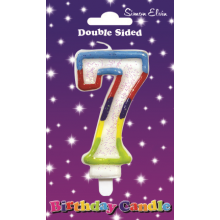Simon Elvin Coloured Numeral 7 Candle