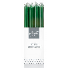 25cm Green Dinner Candles Metallic