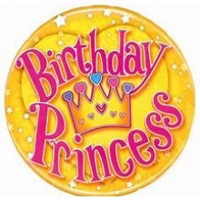 Princess Birthday 150mm Large Badge