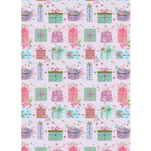 Flat Gift Wrap Pink Parcel GW2574