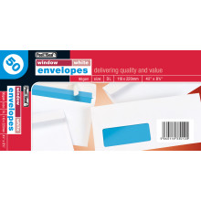 White Envelopes Window DL Peel & Seal