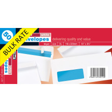S1002B DL White P/Seal Window Envelopes