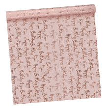 2.5m Gift Wrap Roll Pink Birthday