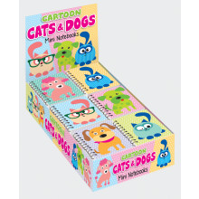 Mini T/wire Notebook Cartoon Cats & Dogs