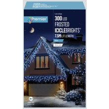 300 Frosted Icicle Lights White