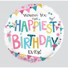 Foil Balloon Happiest Birthday