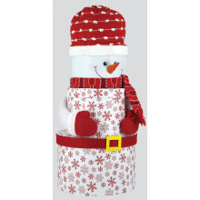 Nest 3 Gift Boxes Plush Red Snowman