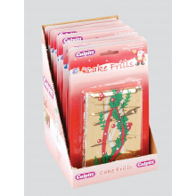 Red/Gold Xmas Cake Frills Assorted