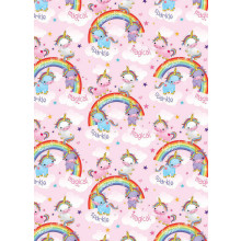 Flat Gift Wrap Unicorns GW2551