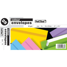DL Colour Envelopes P/Seal 25s