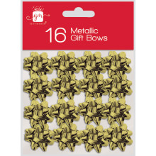 16 Mini Glitter Bows Gold