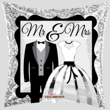 Mr & Mrs Square Foil Balloon