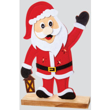 30cm Lit Felt Santa