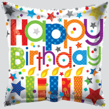 Happy Birthday Square Foil Balloon