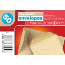 Mini Manilla Envelopes 50s 98x68mm