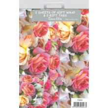 Flat Gift Wrap & Tags Roses F2622