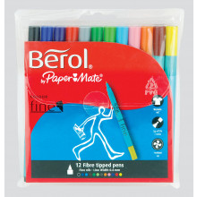 Berol Colourfine Pens Wallet 12 Assorted