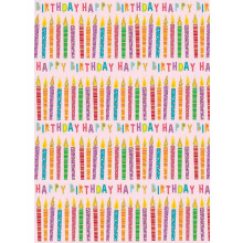 Flat Gift Wrap Birthday Candles GW2617