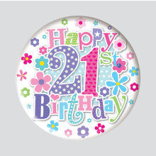 Age 21 Female 150mm Large Badge