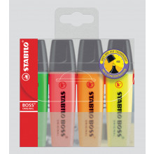 Stabilo Boss Highlighters Wallet 4s Asst