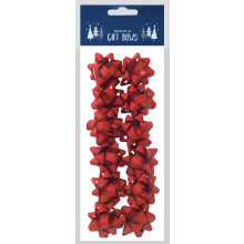 12 Red Mini Glitter Bows