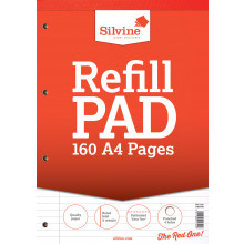 Silvine A4 Refill Pad Feint/Margin 160pg