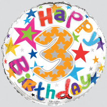 Foil Balloon Age 3 Unisex