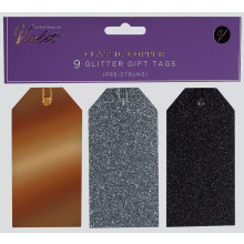 9 Glitter Gift Tags Classic Copper
