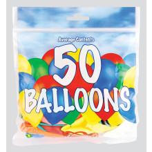 9" Assorted Balloons Pack 50 CDU
