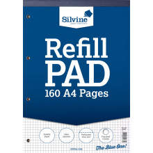 Silvine A4 Refill Pad 5mm Squares 160pgs