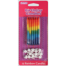 Culpitt Rainbow Candles & Holders 12s