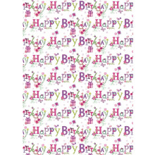 Flat Gift Wrap Happy Birthday GW2568