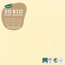Duni Bio Cream Napkins 33cm 3Ply 20s
