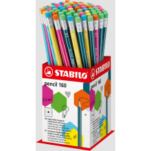 Stabilo 2B Pencil Rubber Tipped Asst Tub