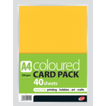 A4 Coloured Craft Card 220gsm 40 Sheets
