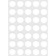 White Self Adhesive Labels 13mm Round