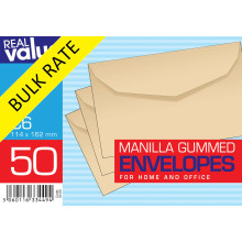 S1209B R/V C6 Gummed Manilla Envelopes