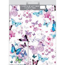 Flat Gift Wrap & Tags Butterflies F2557