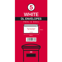 White Envelopes DL P/Seal Handy Pack