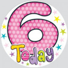 Age 6 Girl 150mm Large Badge