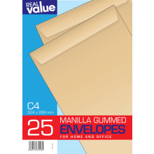 R/Val Manilla C4 Envelopes 25s (Gummed)