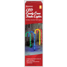 4Pc Cane Stick Stake Lights