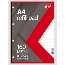 Club A4 Feint/Margin Refill Pad 160pg