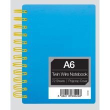 A6 Neon Polyprop Twinwire Notebook