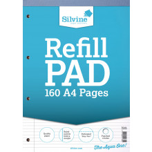 Silvine A4 Refill Pad N/Ft/Marg 160pgs
