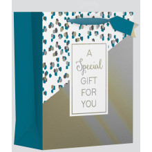 Large Gift Bag Gold & Teal